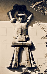 Potters Cottage - clayman icon on wall