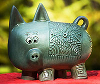 Green Fat Piggy Bank