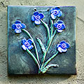 Blue flower tile with blue petals