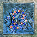 Blue fish tile
