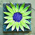 Green flower tile with pale green petals